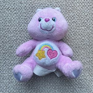 Care Bears Best Friend Bear Carlton Cards Sitting Plush Pink Rainbow 7”